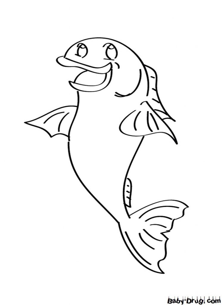 Раскраска Детская рыбка для детей | Распечатать раскраски