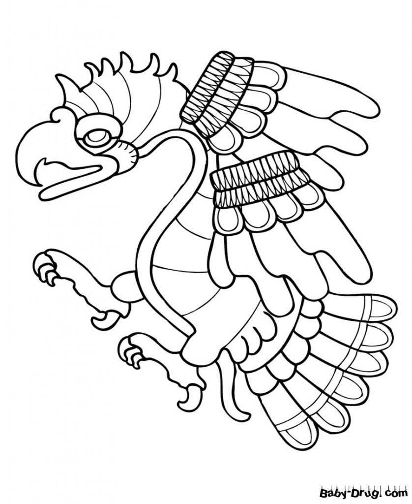 Воздушный змей Орел, раскраска с красками