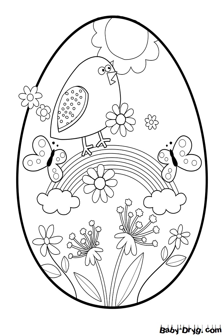 Раскраска Пасхальное яйцо 21 | Распечатать раскраску