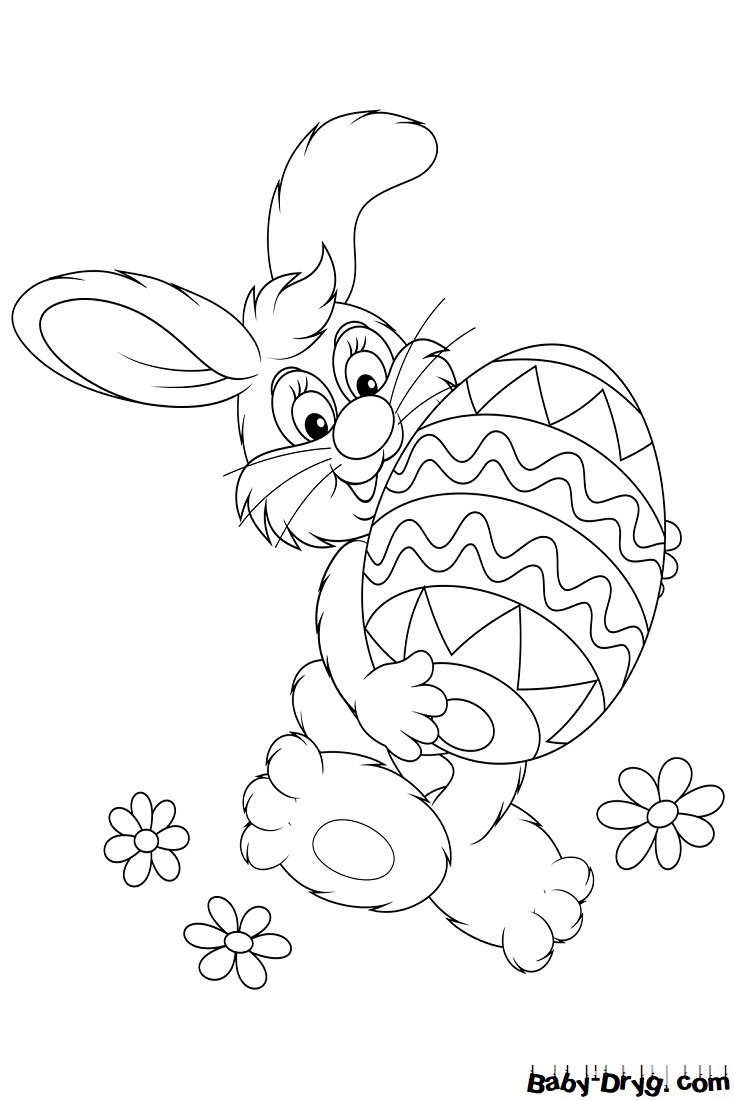 Раскраска Пасхальный кролик | Распечатать раскраску