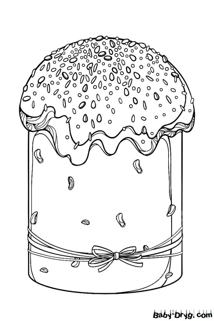 Раскраска Пасхальный кулич | Распечатать раскраску