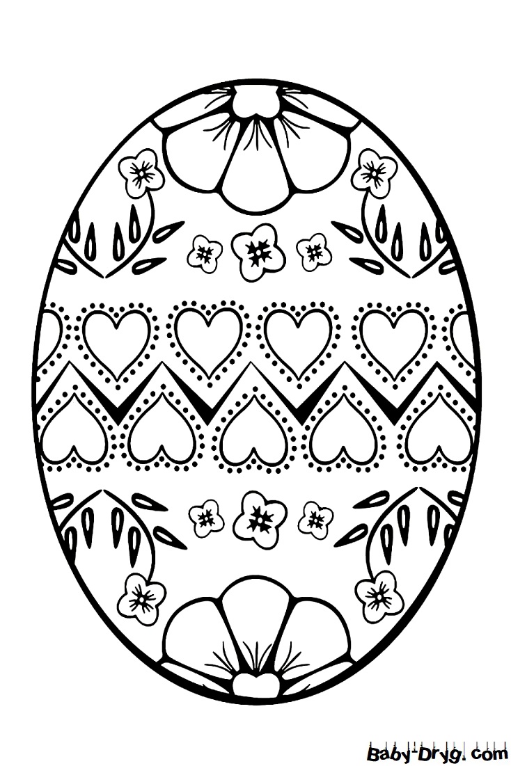 Раскраска Пасхальное яйцо 60 | Распечатать раскраску
