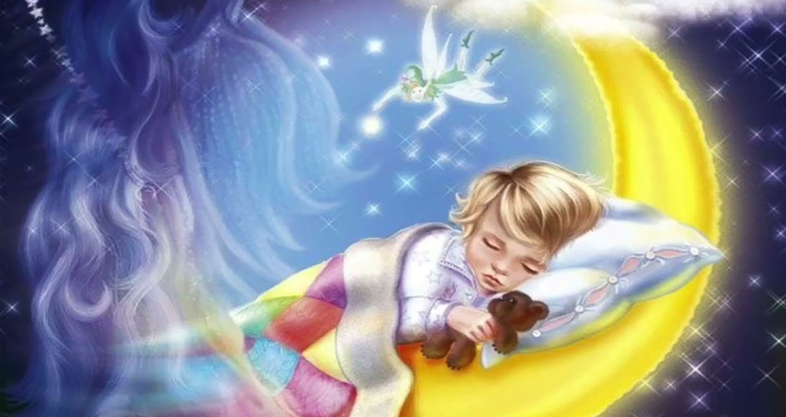 Спящий ребенок ночью волшебные