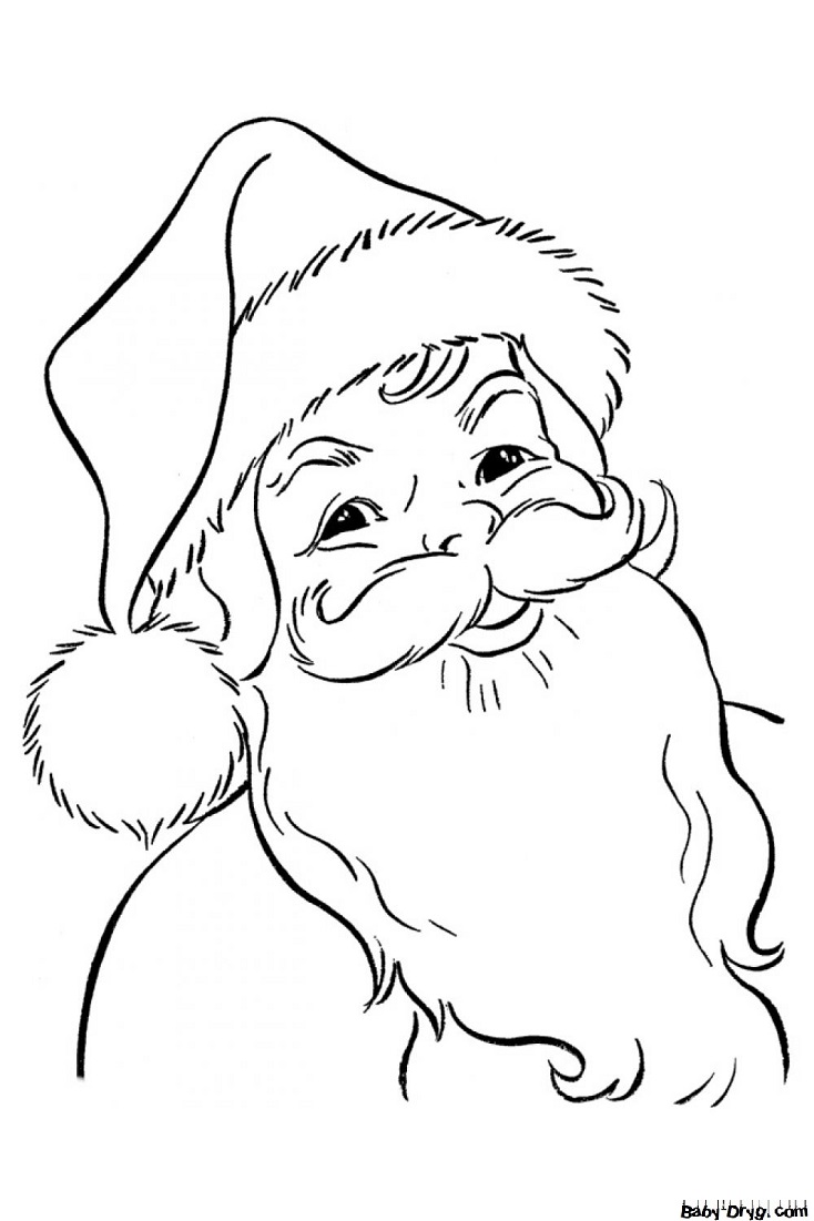 Раскраска Добрый Дедушка Мороз | Новогодние раскраски распечатать