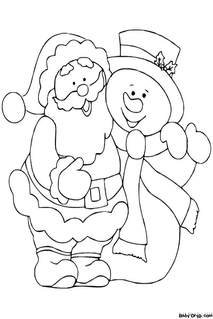 Раскраска Лучший помощник Санта — Клауса | Новогодние раскраски распечатать
