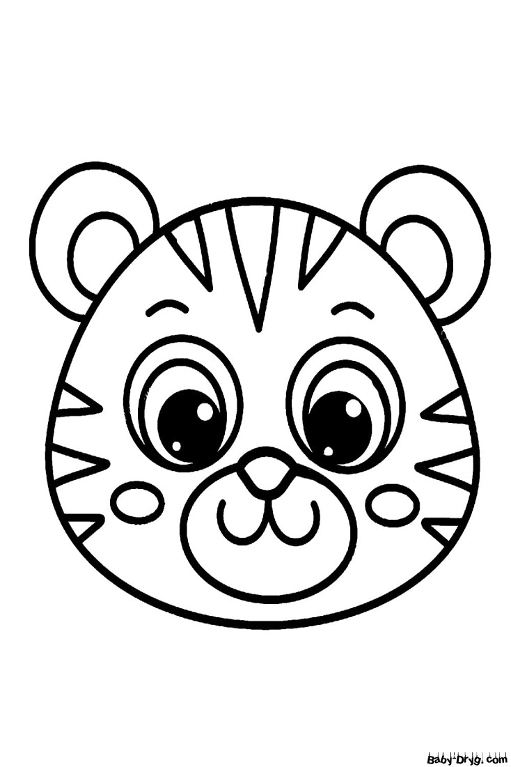 Маска тигра для детей раскраска