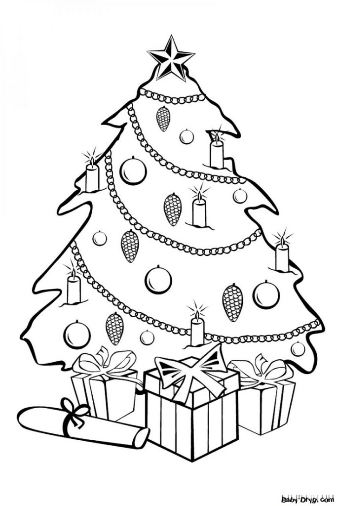 Изображения по запросу Раскраска елка новогодняя