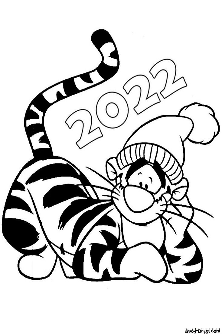 Раскраска Новый Год 2022 - 10 | Новогодние раскраски распечатать