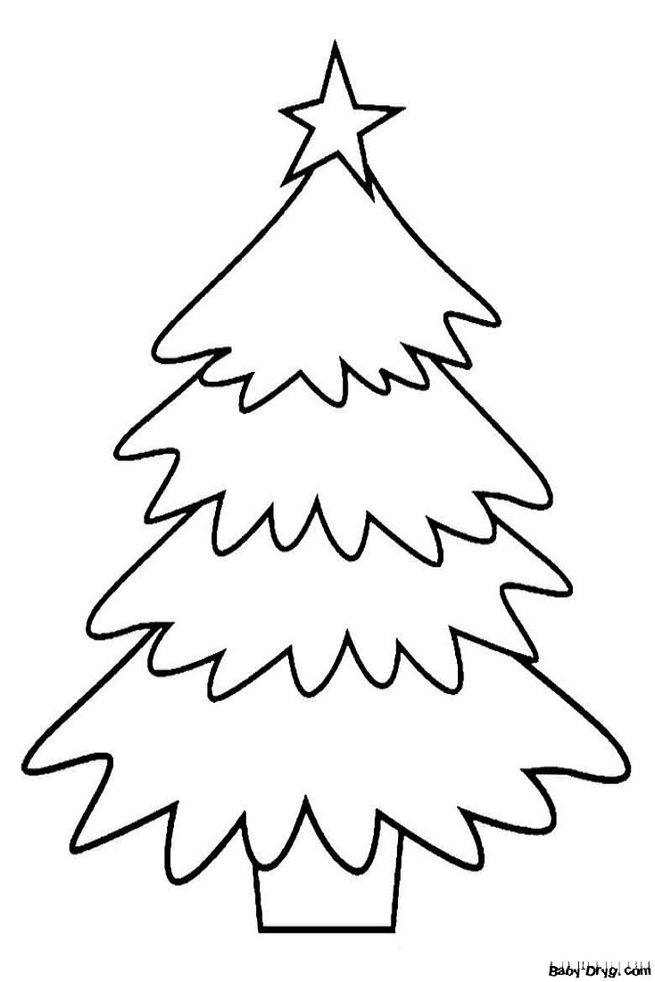 Раскраска елка для детей 3-4 лет | Новогодние раскраски распечатать