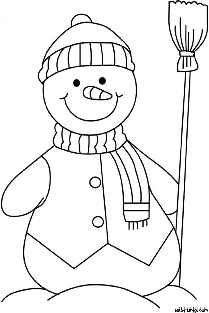Раскраска Рождественский костюм снеговика | Новогодние раскраски распечатать