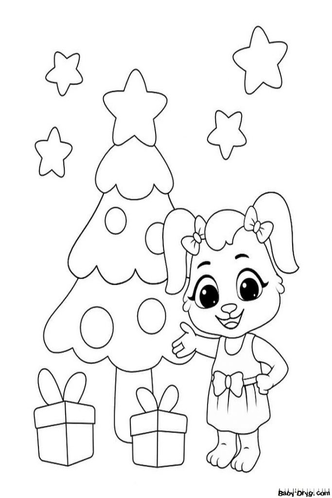 Раскраска с новогодней елочкой для детей | Новогодние раскраски распечатать