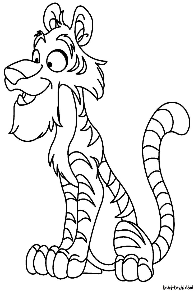 Раскраска тигр для 6 лет