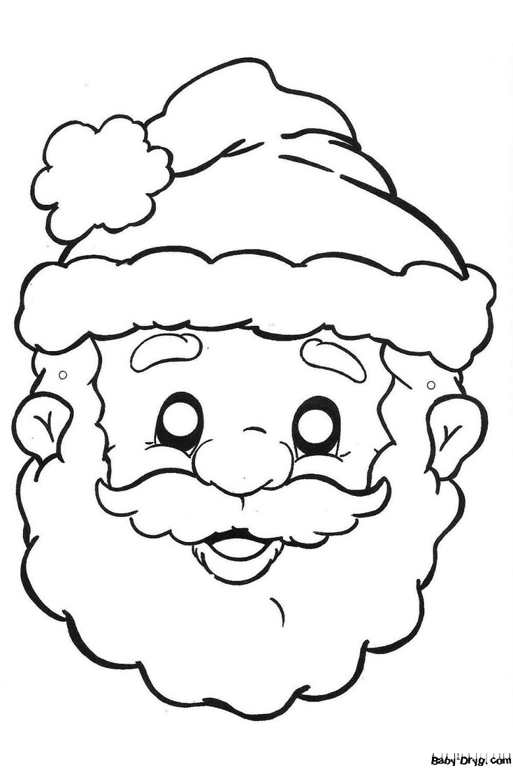 Раскраска Старенький Дедушка Мороз | Новогодние раскраски распечатать
