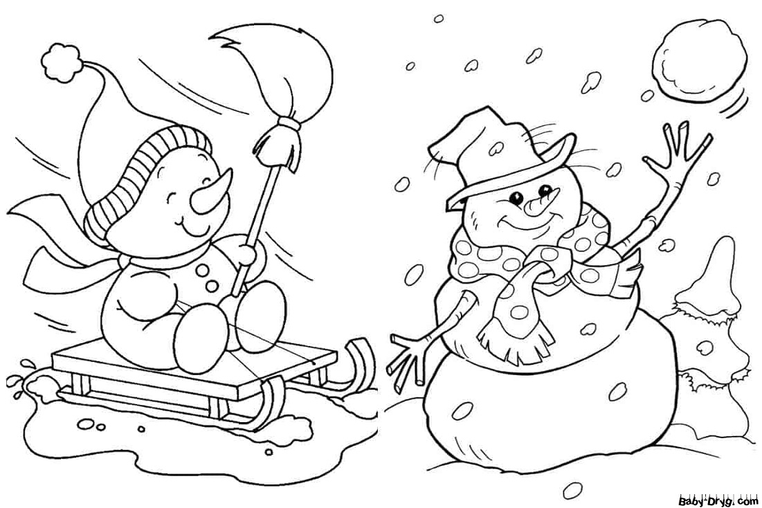 Раскраски Зима для детей