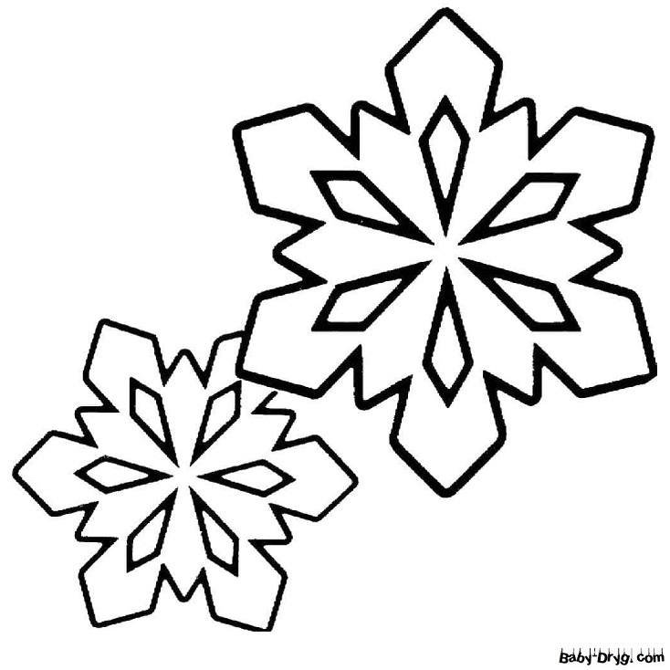 Раскраска Снежинка с узором из снежинок | Раскраски для детей печать онлайн