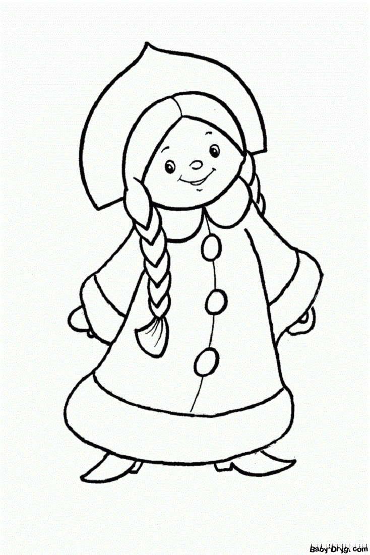 Раскраска Красавица снегурочка | Новогодние раскраски распечатать