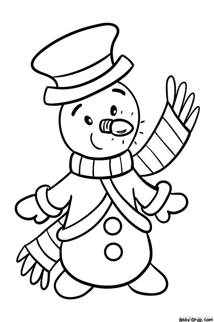 «Снеговики для детей прикольные» скачать раскраски