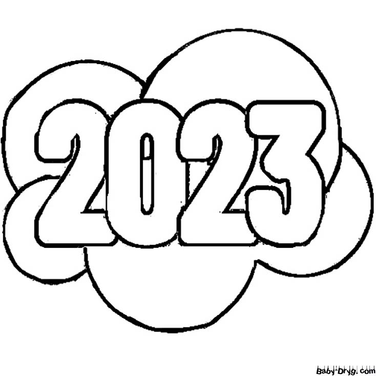 2023 | Распечатать Раскраска Новогодний Кролик 2023