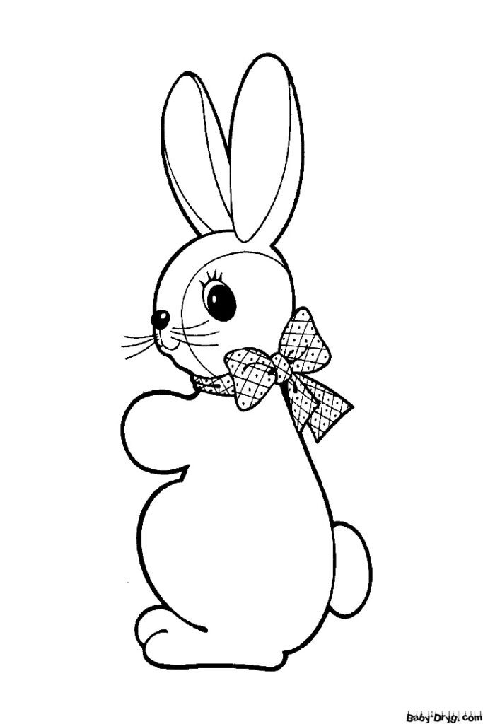 2023 Год водяного Кролика Картинка | Распечатать Раскраска Новогодний Кролик 2023
