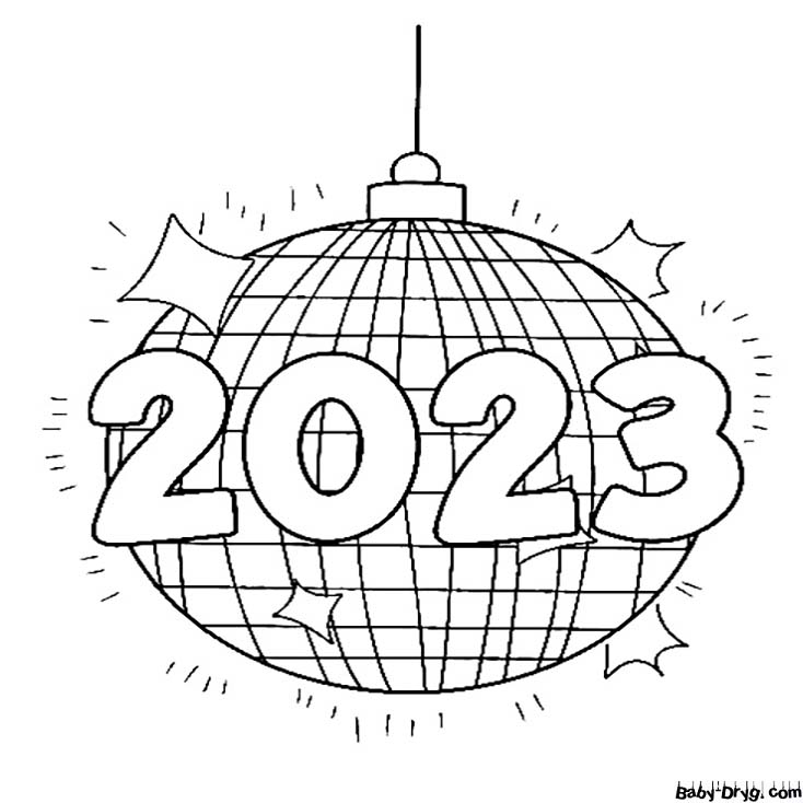 Год 2023 | Распечатать Раскраска Новогодний Кролик 2023