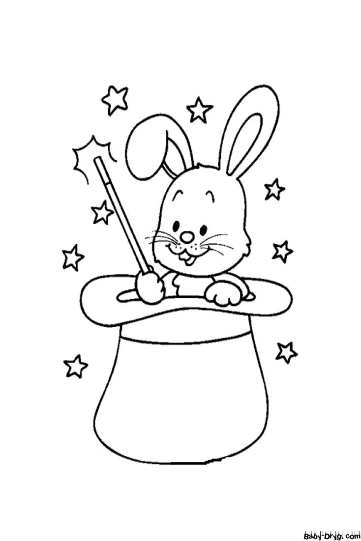 Год кролика картинка рисованные | Распечатать Раскраска Новогодний Кролик 2023