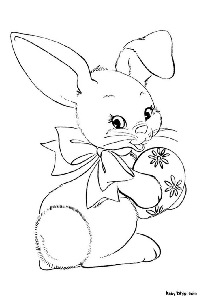 Кролик 2023 | Распечатать Раскраска Новогодний Кролик 2023
