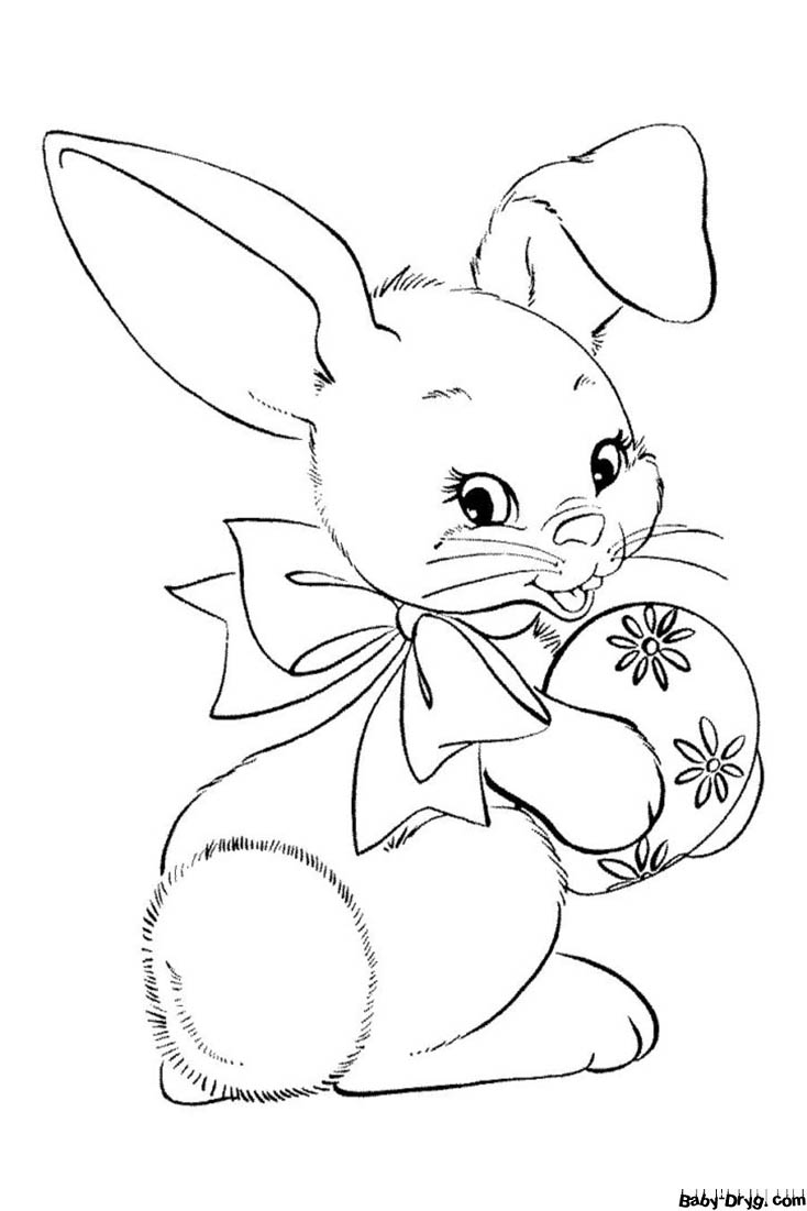 Кролик 2023 | Распечатать Раскраска Новогодний Кролик 2023