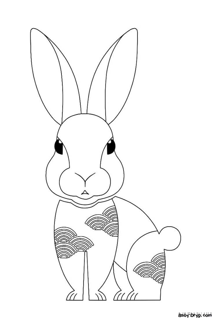 Кролик 2023 какой цвет? | Распечатать Раскраска Новогодний Кролик 2023