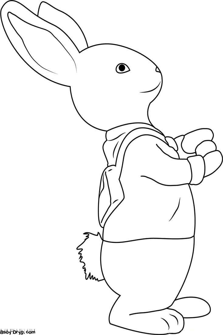 Кролик картинка | Распечатать Раскраска Новогодний Кролик 2023