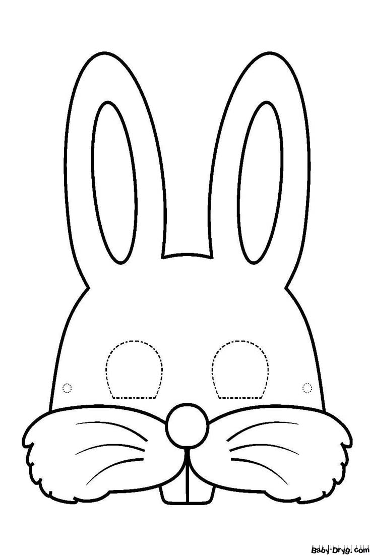 Маска кролика | Распечатать Раскраска Новогодний Кролик 2023