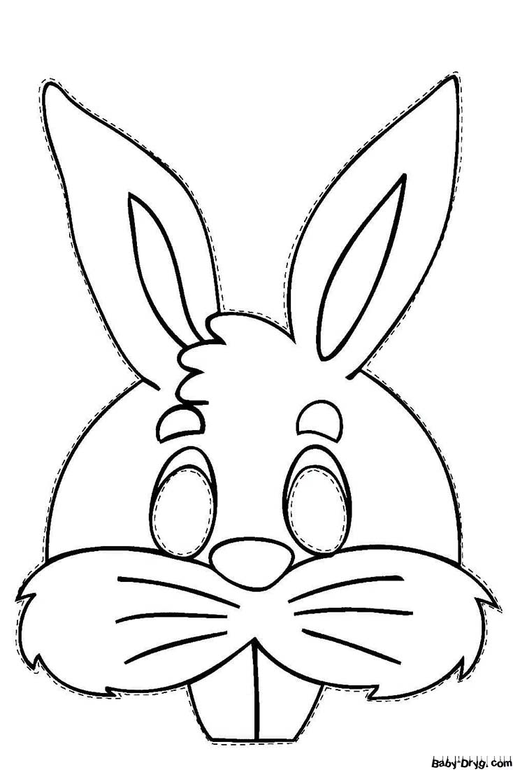 Маска Кролика своими руками | Распечатать Раскраска Новогодний Кролик 2023