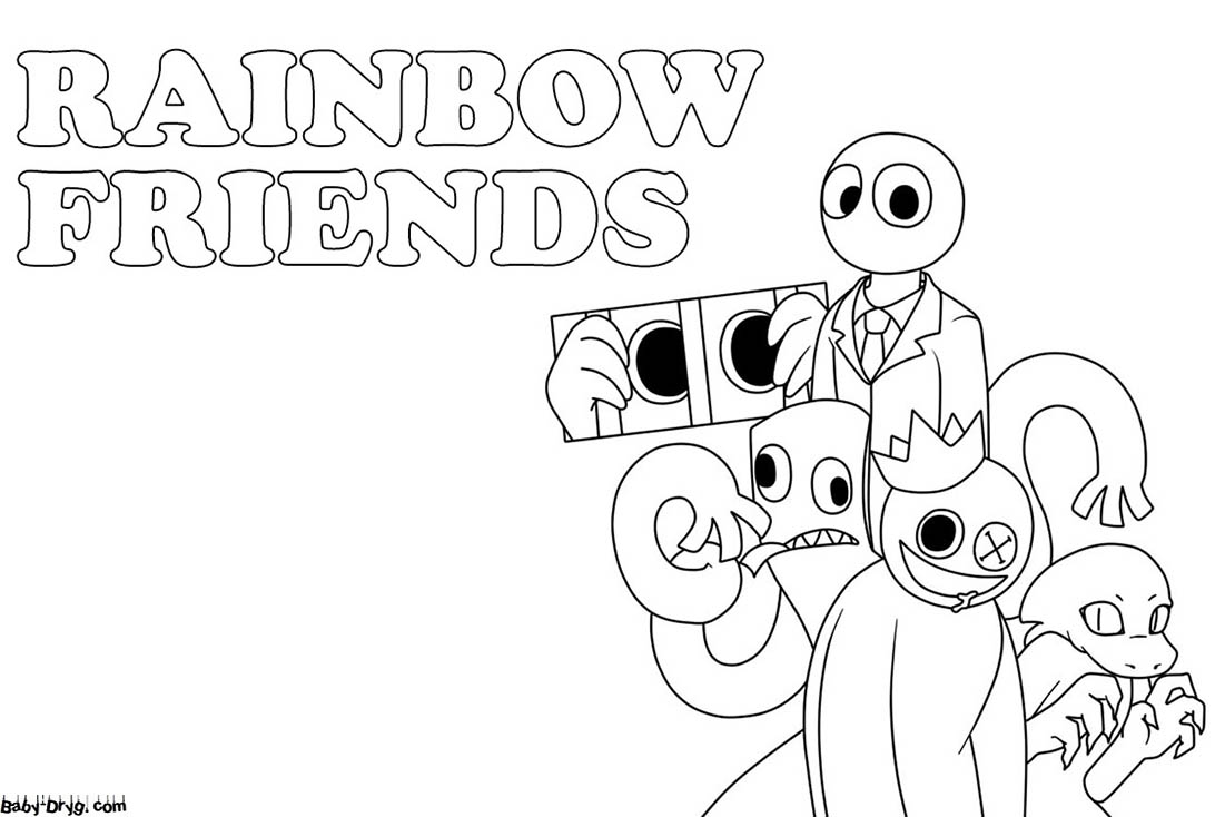 Rainbow Friends coloring page | Распечатать Раскраска Роблокс Радужные друзья