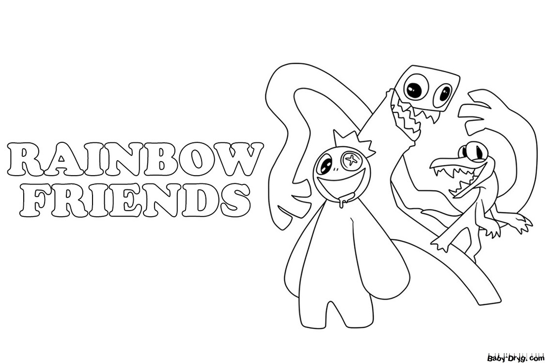Rainbow friends roblox | Распечатать Раскраска Роблокс Радужные друзья