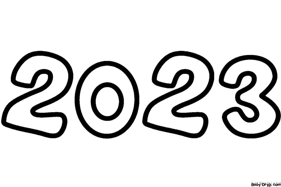 Раскраска 2023 год цифрами | Распечатать Раскраска Новогодний Кролик 2023