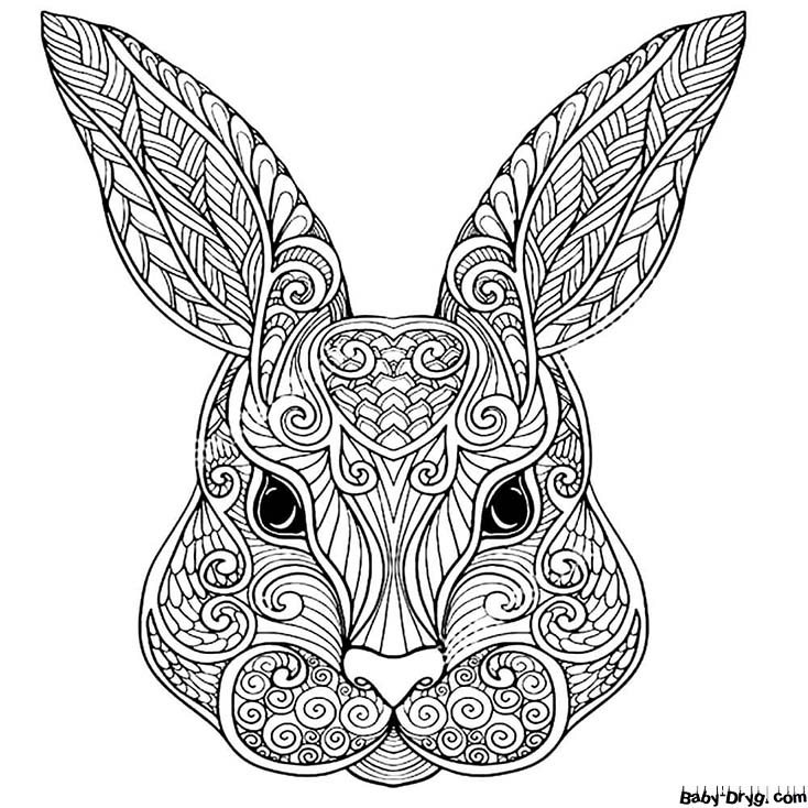 Раскраска Цвета Кролика 2023 | Распечатать Раскраска Новогодний Кролик 2023