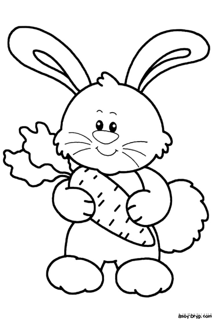 Раскраска кролик 3-4 года | Распечатать Раскраска Новогодний Кролик 2023