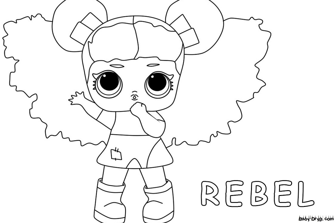 Раскраска Rebel LOL Surprise Remix | Распечатать Раскраска Кукла ЛОЛ