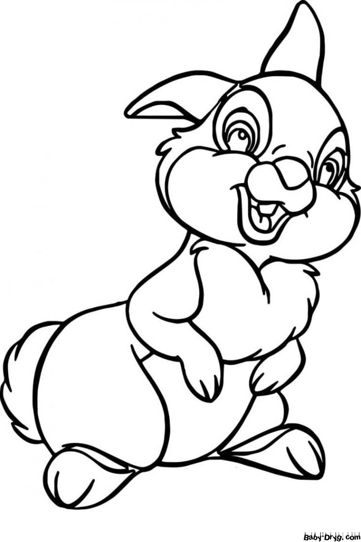 Шаблон кролика | Распечатать Раскраска Новогодний Кролик 2023