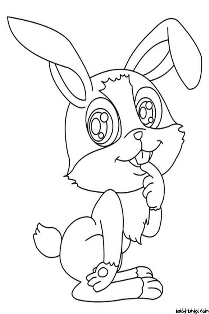 Трафарет кролика символ 2023 года раскраска | Распечатать Раскраска Новогодний Кролик 2023