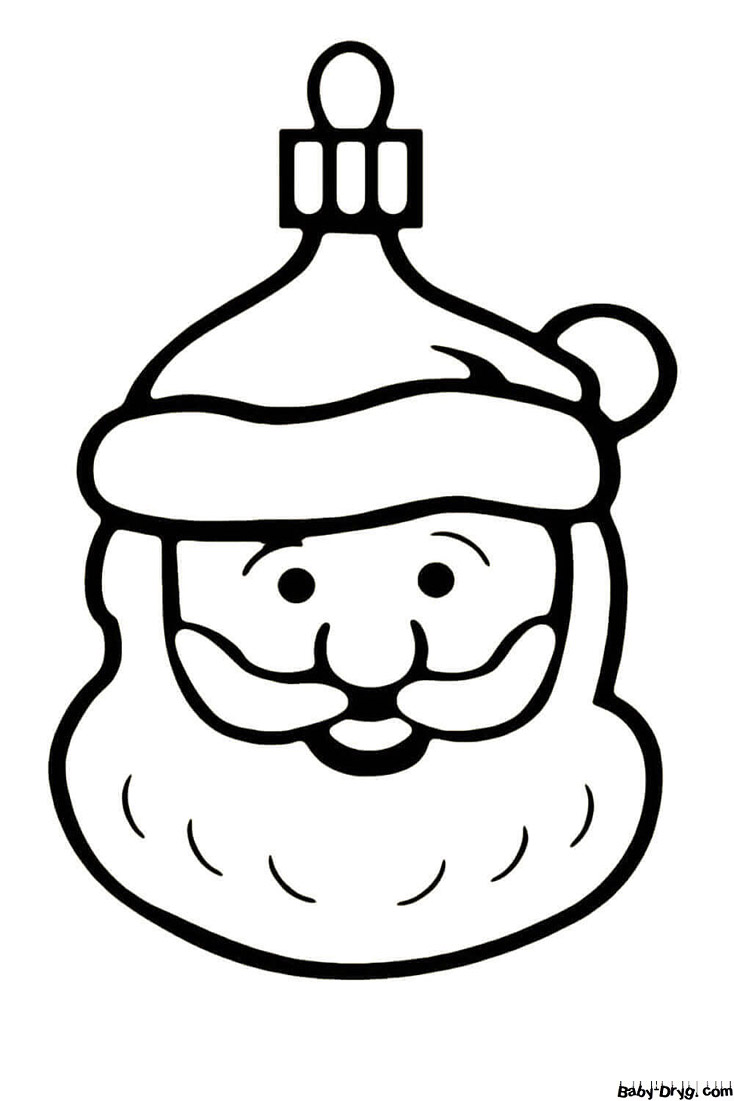 Картинка елочной игрушки Дед Мороз | Распечатать Раскраску Ёлочные игрушки