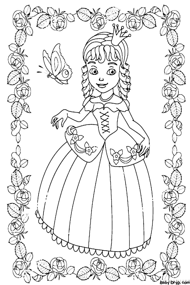 Раскраска для детей 5-6 лет принцесса | Раскраски Принцесс