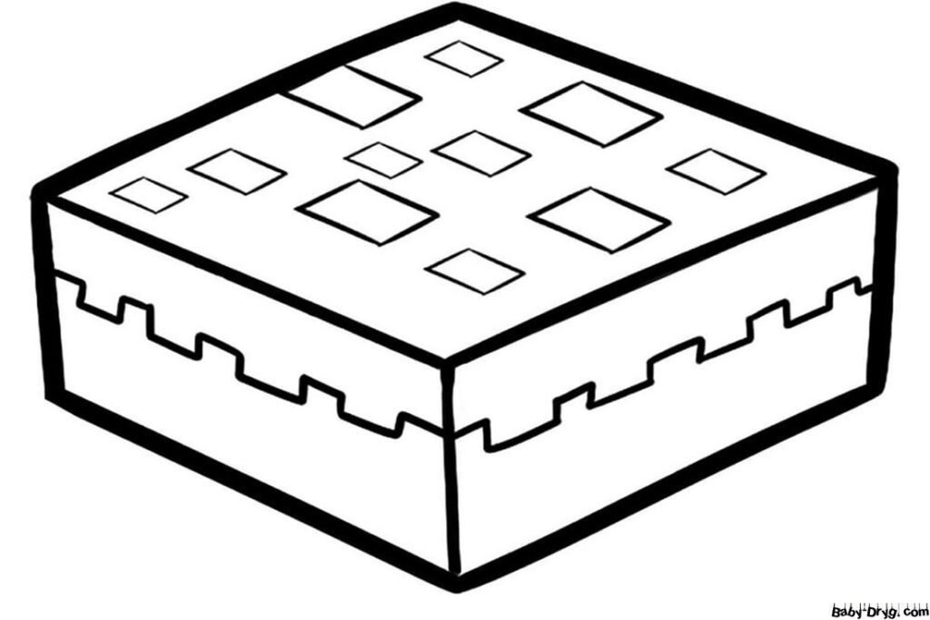 Раскраска Пирог | Распечатать Раскраску Майнкрафт