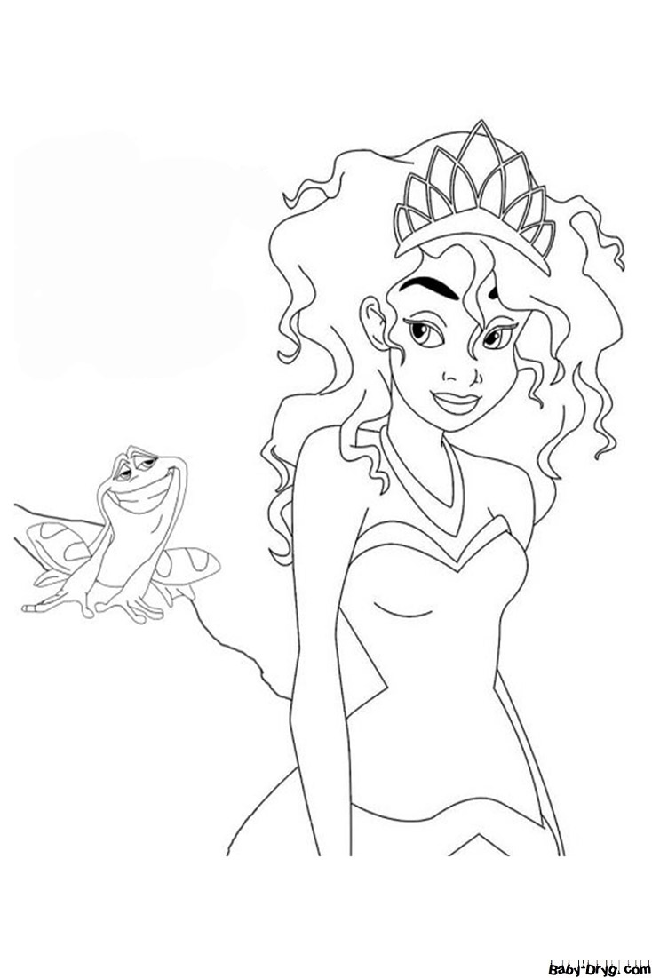 Раскраска Принцесса и лягушка | Раскраски Принцесс