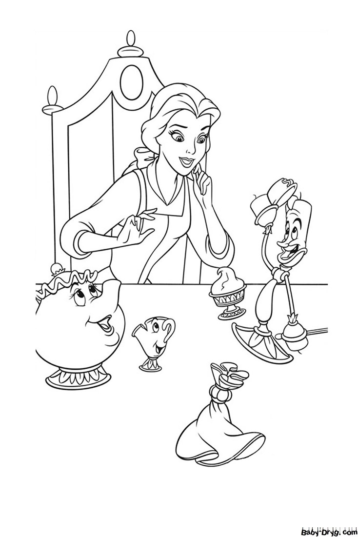 Раскраска Принцесса и сказочные персонажи | Раскраски Принцесс