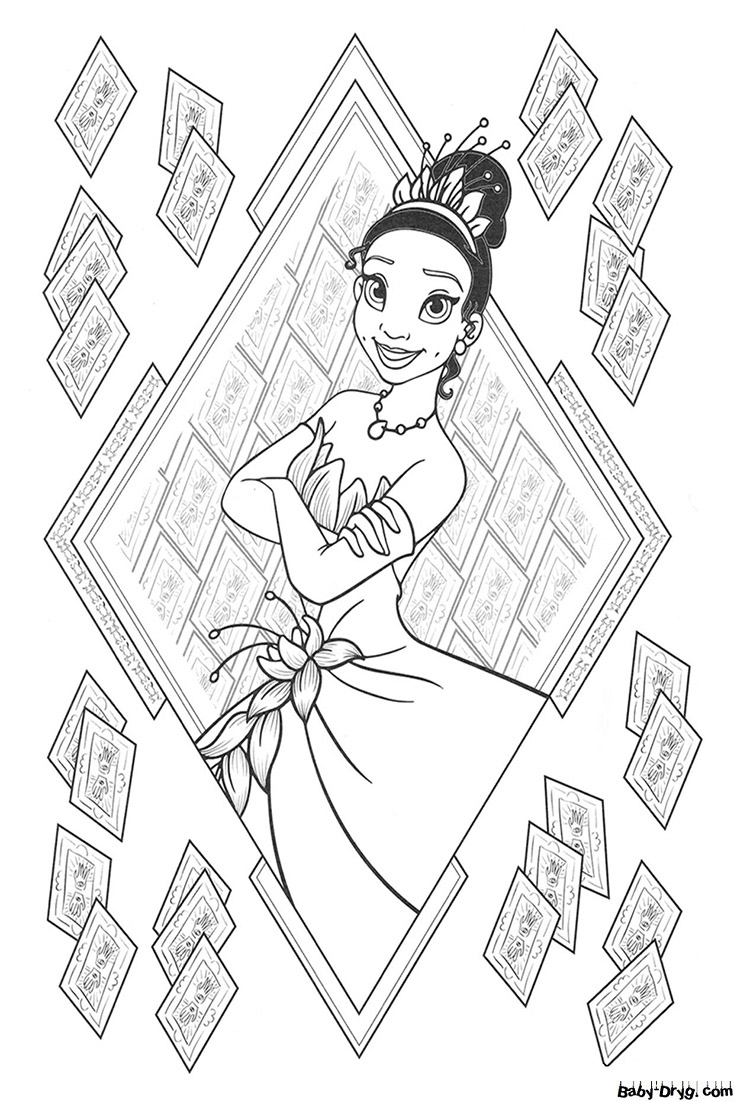 Раскраска Принцесса Тиана | Распечатать Раскраску Принцесс