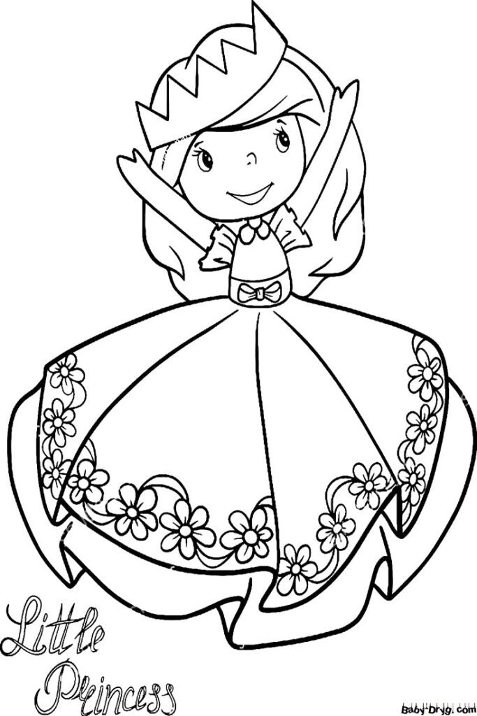 Раскраска Счастливая принцесса | Раскраски Принцесс