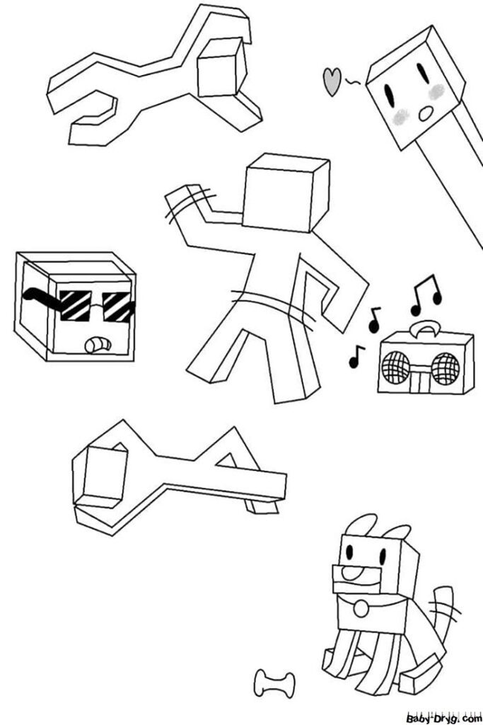 Рисунок Minecraft | Распечатать Раскраску Майнкрафт