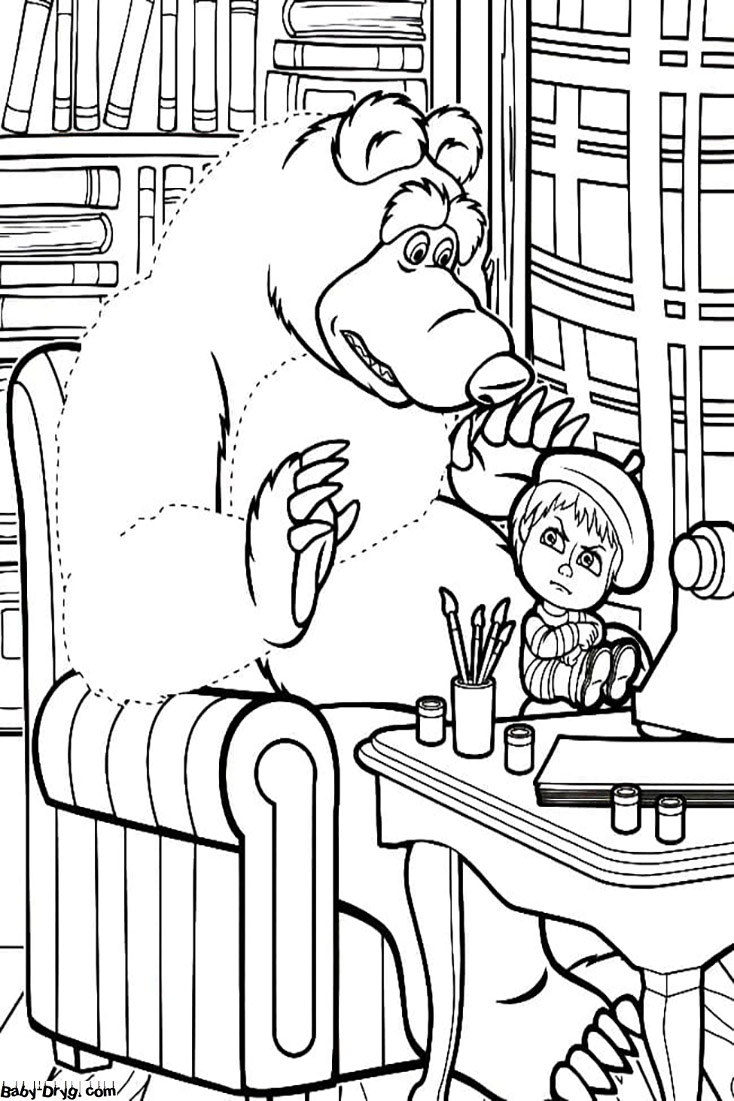 Маша и Медведь лучшая картинка | Раскраски Маша и Медведь