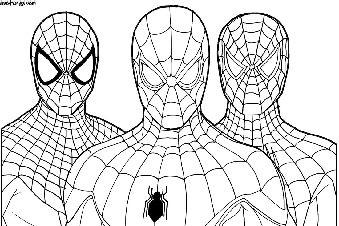 Раскраска человек-паук . Раскрасить картинки Человек-паук. Раскраски в формате А4.