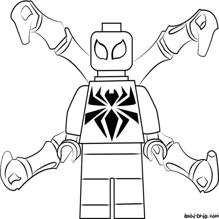 Раскраска Лего Железный Человек-Паук | Раскраски Человек Паук
